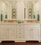 简欧美式落地浴室柜镜柜组合定做大理石洗脸台盆柜卫生间洗漱台