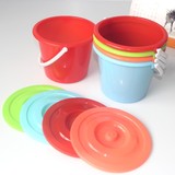 创意塑料小桶提手带盖小桶彩色桶提水桶收纳桶储物桶钓鱼小桶批发