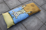 儿童纯棉睡袋信封加长带枕头100%纯棉加厚1.8kg冬季学生睡袋户外