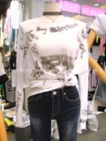 韩国东大门进口代购圆领字母涂鸦印花长袖T恤中长款打底衫女J6827