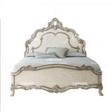 欧式新古典实木雕花高档婚床美式法式做旧描金1.51.8米双人床方床