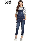 Lee正品代购夏季百搭薄款破洞女士九分牛仔裤背带裤L13987660V76