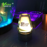 粤明新款LED充电酒吧台灯 创意亚克力金属底发光烛台装饰餐桌灯
