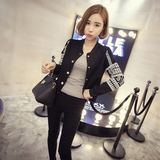 春季18-24周岁黑色通勤常规新款女装韩版单排扣圆领长袖短款外套