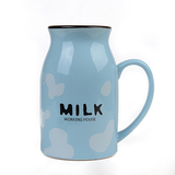 创意爱情咖啡酸奶杯马克陶瓷杯浅蓝色450ML动物模具布丁高温果冻
