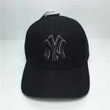 MLB棒球帽专柜正品代购黑色刺绣ny情侣平沿帽鸭舌帽15NY3UCD00100