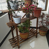 实木花架阳台多层室内家庭花架创意多功能置物架碳化防腐木小花架