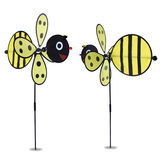 出口韩国户外野营玩具儿童风车彩虹轮七彩创意小蜜蜂风车超大黄色