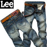 LeePU`S男士牛仔裤修身直筒夏季薄款 男款青年复古简约长裤nzk潮