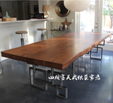 LOFT美式复古餐桌办公桌工作桌实木会议桌咖啡桌原木书桌洽谈桌