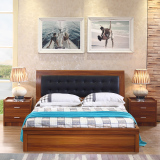 床现代简约多功能板式软靠大床 气动储物高箱床新中式双人床家具