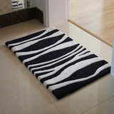 预售/定制黑白斑马纹超厚手工腈纶地毯卧室客厅地毯个性进门地垫