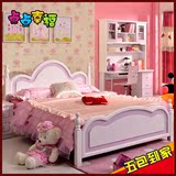 韩式儿童床女孩粉色公主床 儿童家具套房组合床1.2 1.5单人高箱床