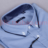 威可多专柜正品 15夏款蓝色纯棉男士短袖衬衫 蓝标直筒版型