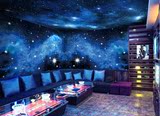天花板星空大型壁画3d立体个性酒吧壁纸主题房吊顶银河系墙纸