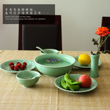 瓷韵龙泉窑青瓷餐具套装碗碟陶瓷中式简约米饭碗盘子家用高档礼品
