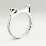 925银神秘猫猫戒指可爱生日礼物招财猫指环尾戒原创银饰品包邮