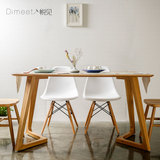 北欧宜家日式长方形简约现代时尚全实木白橡木餐桌椅组合饭桌包邮