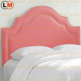 欧式美式铆钉布艺床头 现代简约布艺软包床头板 宾馆床头靠背板