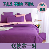 纯色春夏被套床单色四件套床上用品学生三4床笠单双人床1.8m1.5米