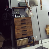 门厅柜实木现代简约创意做旧带抽屉床头柜客厅柜靠墙柜玄关柜包邮