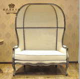 法式新古典双人沙发椅 高背太空椅鸟笼蛋壳椅 美式乡村会所洽谈椅