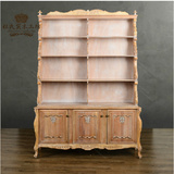 法式新古典欧洲进口白榉木实木家具 敞开式大书柜书架 美式乡村