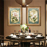 美式欧式沙发背景墙装饰画双联有框画餐厅卧室挂画壁画饭厅 花卉
