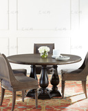 东南亚风格餐厅家具美式实木餐桌 欧式新古典餐台 餐桌椅组合饭桌