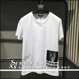 GXG男装2016夏季新品62244077正品代购 白色时尚修身圆领短袖T恤