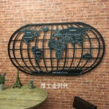 美式loft风铁艺镂空世界地图铁皮画咖啡厅酒吧个性墙面装饰品壁饰