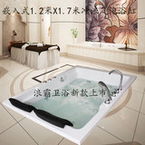 新款长方形1.7米嵌入式双人家用酒店按摩气泡冲浪大泡澡浴缸盆池