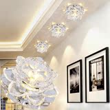 创意LED水晶欧式客厅天花牛眼射灯孔洞灯筒灯走廊灯过道水晶 灯