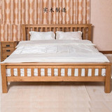全实木双人床1.5米进口白橡木1.8米实木床单人床简约现代卧室家具