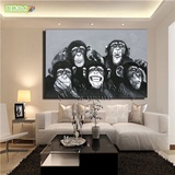 创意抽象动物猩猩油画 现代客厅酒店装饰无框画 简约欧式挂画