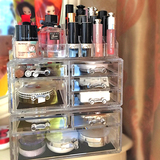 特大号多层抽屉式化妆品收纳盒 亚克力透明桌面彩妆护肤品整理盒