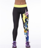 欧美潮 女士卡通印花瑜伽裤紧身长裤高腰时尚专业跑步运动健身裤