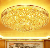 欧式豪华大气led客厅水晶吸顶灯金色圆形别墅大厅灯具1.2 1.5米