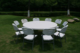 户外婚礼椅折叠圆桌餐桌酒店大台面桌收纳便携圆形餐桌饭桌椅组合
