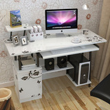 耐实 电脑桌家用台式书桌简约现代笔记本桌简易带书架办公桌特价