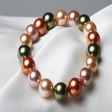 天然南洋母贝珠珍珠手链强光混彩色正圆形送妈妈女友礼物特价