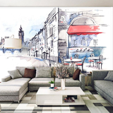 艺术手绘风景壁纸创意客厅沙发背景墙纸北欧风格大型个性定制壁画