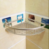 免打孔浴室置物架卫生间卫浴架太空铝2层收纳架吸壁式壁挂免打钉