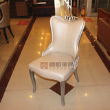 2016新款餐椅韩式现代简约欧式椅子灰白色实木餐椅爆花纹理木餐椅