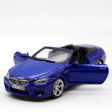 俊基1:24宝马BMW M6 敞篷仿真合金高档玩具车模蓝色汽车模型收藏