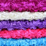 婚礼立体玫瑰花布料红 3D花朵 白色紫色婚庆蒂芙尼蓝色地毯布镂空