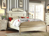 新古典欧式实木雕花双人床 法式复古仿古白1.8米婚床别墅家具定制