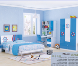 儿童家具男孩小孩卧室成套四件套组合1.2/1.5米改高箱床衣柜书桌