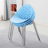 PVC塑料椅子摔坏包赔简约现代户外餐饮个性创意镂空椅 时尚几何椅