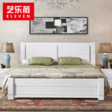艺乐薇 白色实木床简约现代1.8米1.5双人床高箱储物床水曲柳婚床